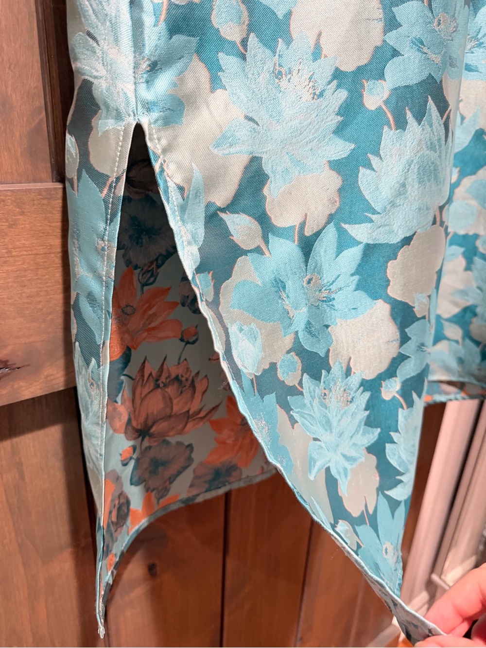 Abbey Glass Floral Midi Dress with Statement Ruffle Sleeves - Picture 6 of 7